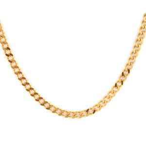 Yellow Gold-tone Stainless Steel Curb Link Necklace